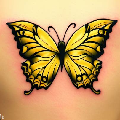 yellow butterfly tattoo|traditional butterfly tattoo meaning.